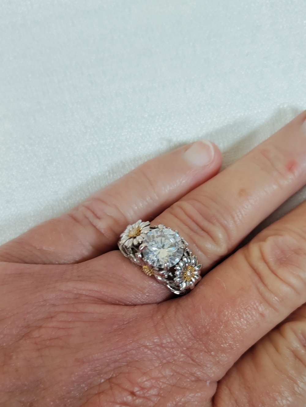 H400 Vancaro Sterling Silver Nature Daisy 1.25ct Engagement Ring 8